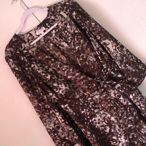 Woman’s fall Elegant Brown abstract Patterned Women's feminine Dress